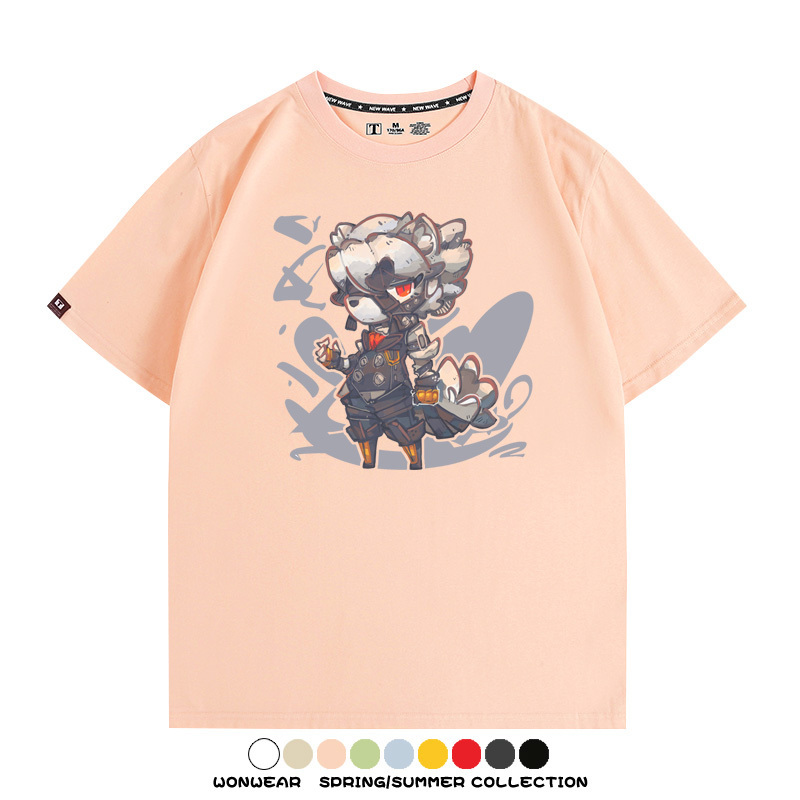 絕區零遊戲安比妮可可琳卡通Q版同款短袖夏季純棉T恤衫二次元COS