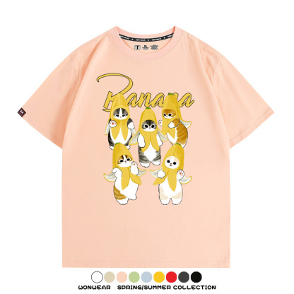 香蕉貓貓banana 親子情侶寬鬆短袖T