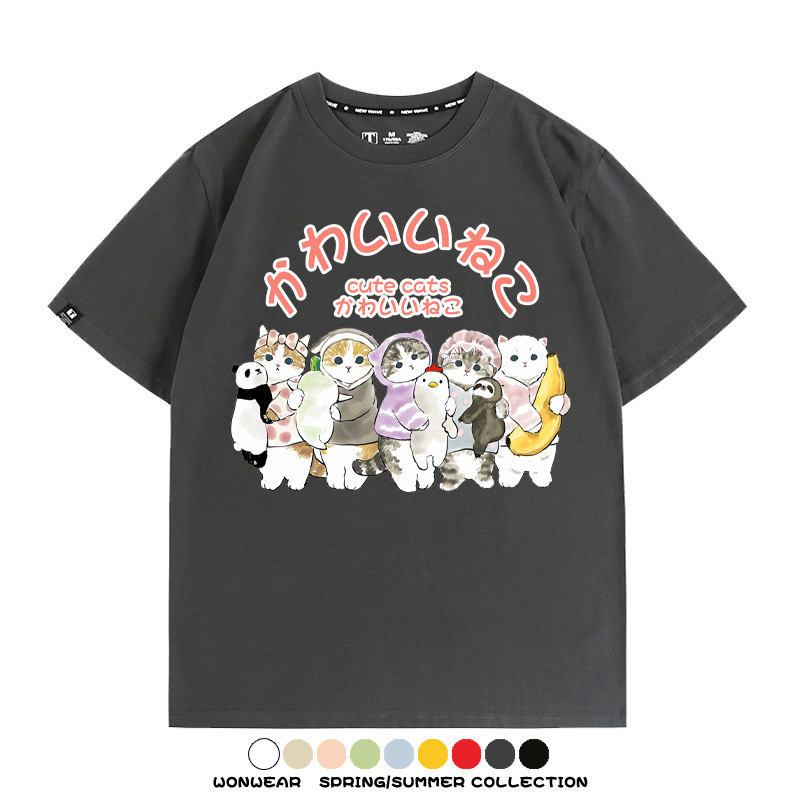 貓福珊迪可愛萌系學院風動漫周邊短袖T恤