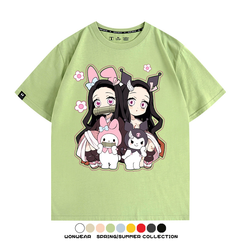 鬼滅之刃聯名三麗鷗 親子情侶裝寬鬆短袖T