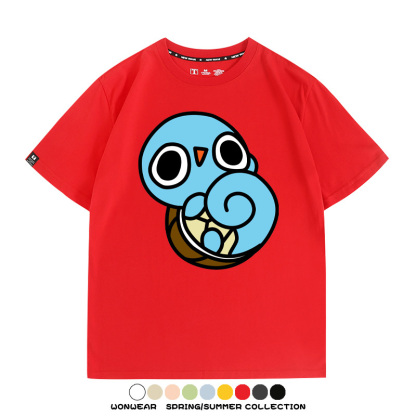 精靈寶可夢小火龍傑尼龜 親子情侶裝寬鬆短袖T