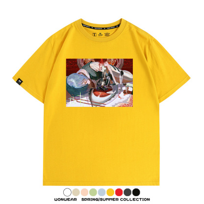 新世紀福音戰士EVA藝術插畫潮牌印花T恤夏季男潮純棉短袖寬鬆上衣