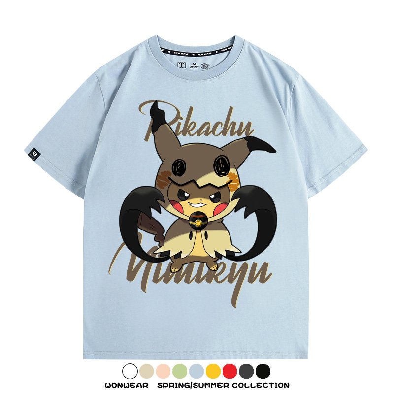 精靈寶可夢皮卡丘x謎擬Q動漫周邊短袖T恤