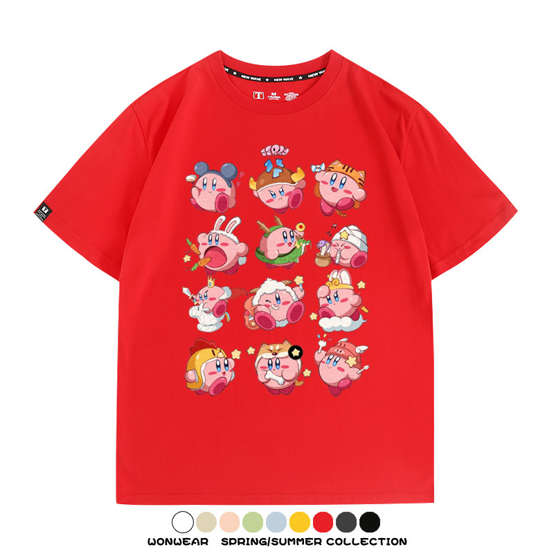 星之卡比任天堂遊戲周邊T恤十二星座生肖聯名款短袖夏季情侶上衣