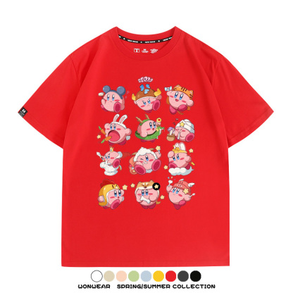 星之卡比任天堂遊戲周邊T恤十二星座生肖聯名款短袖夏季情侶上衣