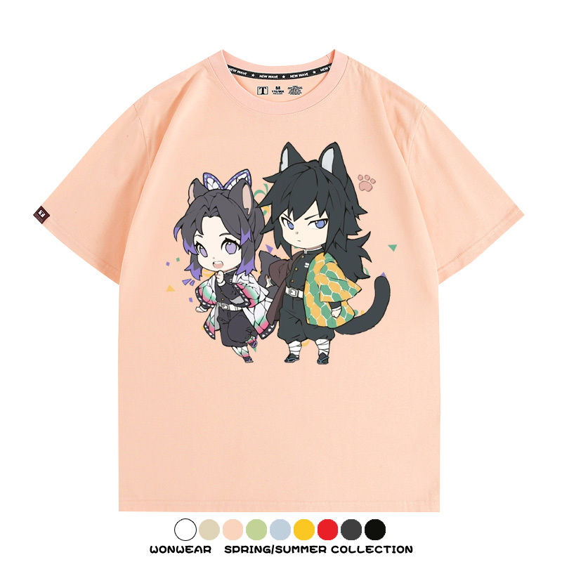 鬼滅之刃動漫周邊聯名  親子情侶裝寬鬆短袖T