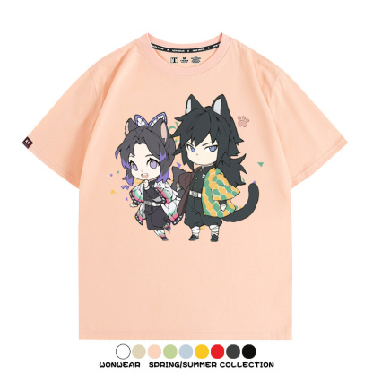 鬼滅之刃動漫周邊聯名  親子情侶裝寬鬆短袖T