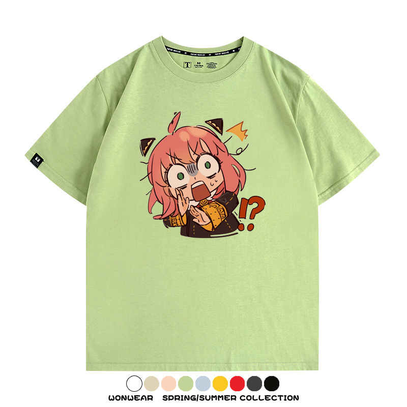 間諜家家酒動漫阿尼亞卡通可愛周邊情侶T恤衫夏季純棉短袖上衣潮