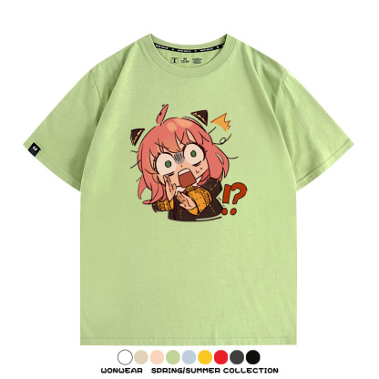 間諜家家酒動漫阿尼亞卡通可愛周邊情侶T恤衫夏季純棉短袖上衣潮