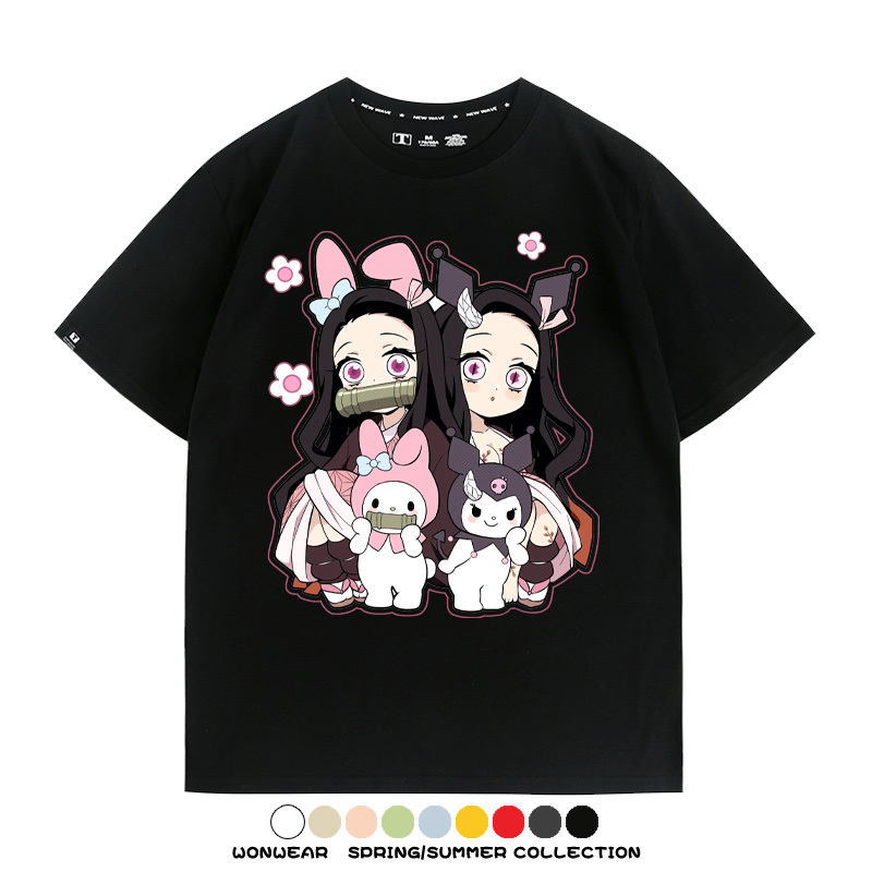 鬼滅之刃聯名三麗鷗 親子情侶裝寬鬆短袖T