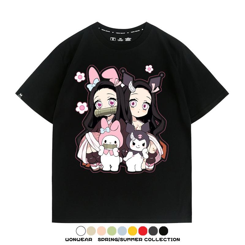 鬼滅之刃聯名三麗鷗 親子情侶裝寬鬆短袖T