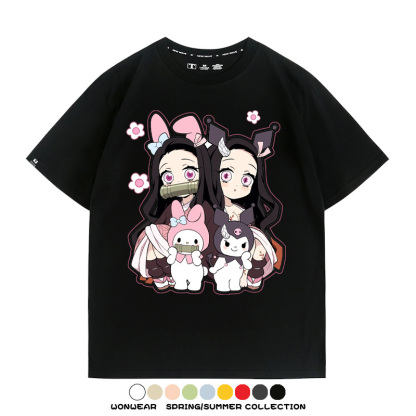 鬼滅之刃聯名三麗鷗 親子情侶裝寬鬆短袖T