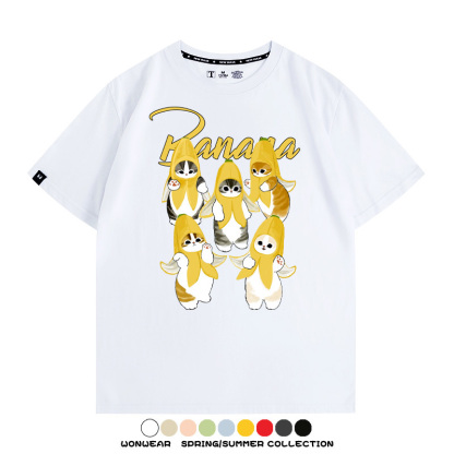 香蕉貓貓banana 親子情侶寬鬆短袖T