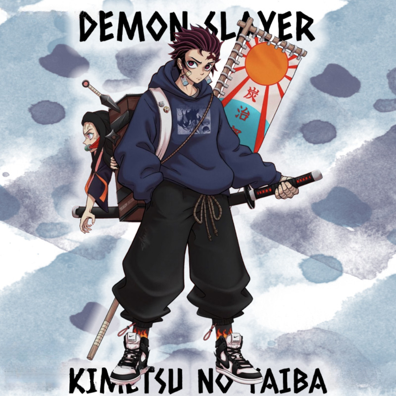 鬼滅之刃聯名灶門炭治郎 親子情侶裝寬鬆短袖T