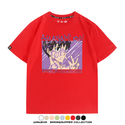 新世紀福音戰士EVA綾波麗明日香褚熏日系潮牌動漫青少年夏純棉T恤