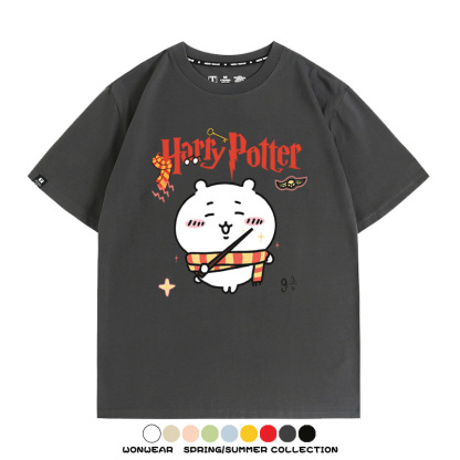 Chiikawa聯動哈利波特 親子情侶裝寬鬆短袖T