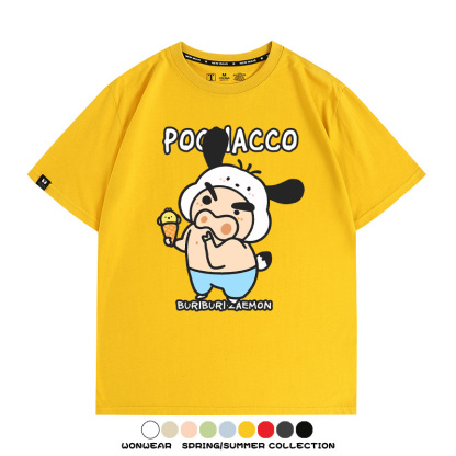 三麗鷗x蠟筆小新肥嘟嘟左衛門 親子情侶寬鬆短袖T