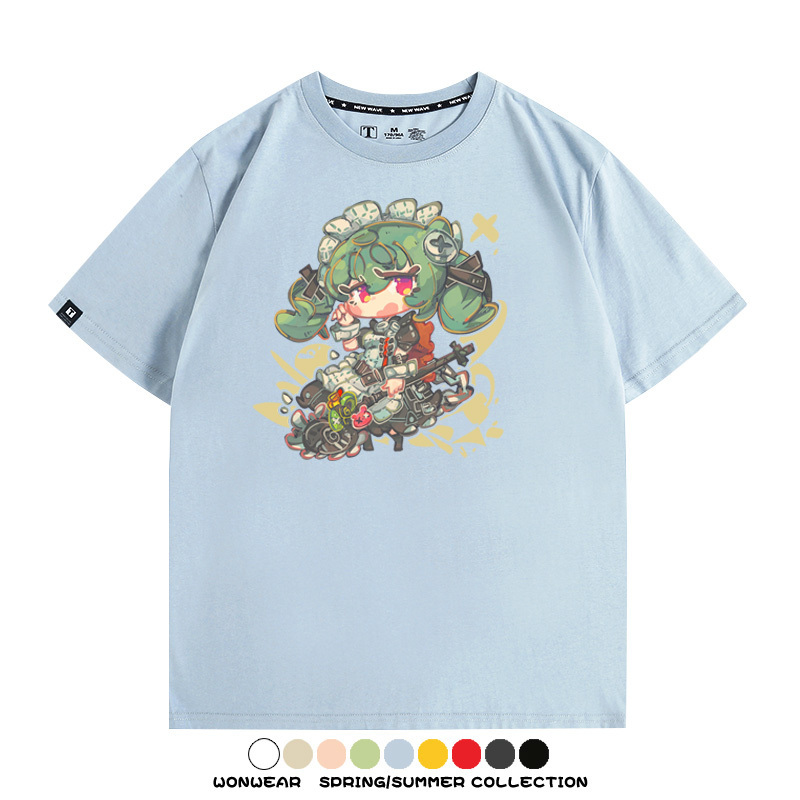 絕區零遊戲安比妮可可琳卡通Q版同款短袖夏季純棉T恤衫二次元COS