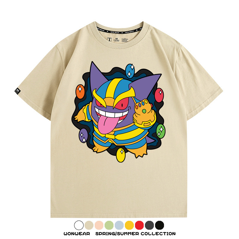 耿鬼斯寶可夢滅霸聯名 親子情侶裝寬鬆短袖T