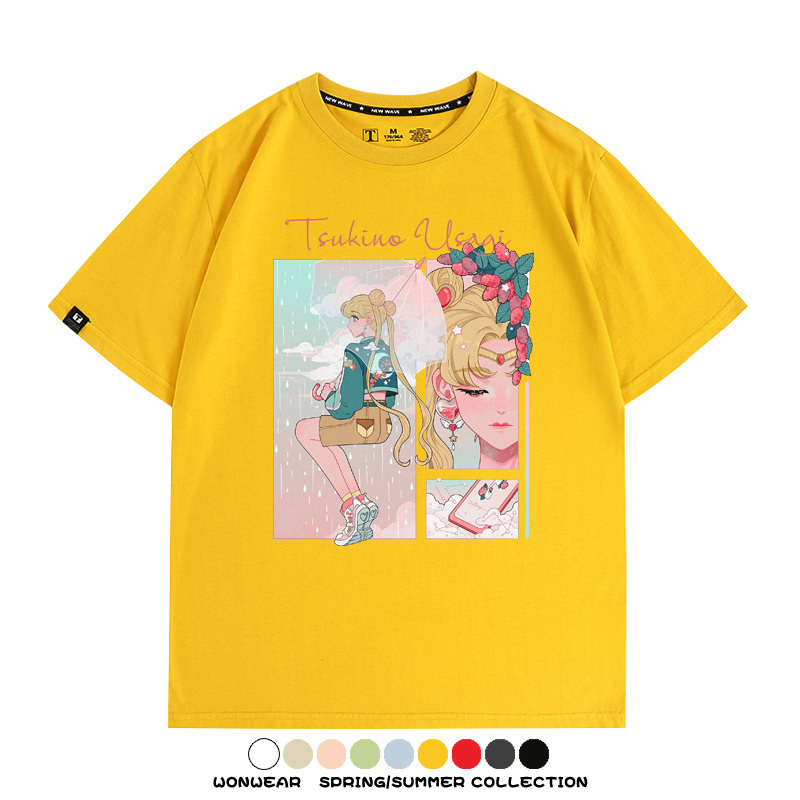 美少女戰士聯名t恤日系卡通動漫月野兔周邊純棉短袖夏季寬鬆百搭