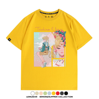 美少女戰士聯名t恤日系卡通動漫月野兔周邊純棉短袖夏季寬鬆百搭