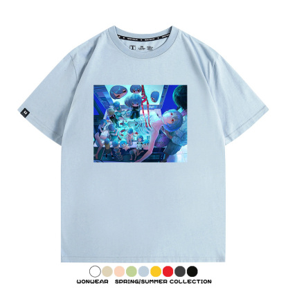 新世紀福音戰士EVA藝術插畫潮牌印花T恤夏季男潮純棉短袖寬鬆上衣