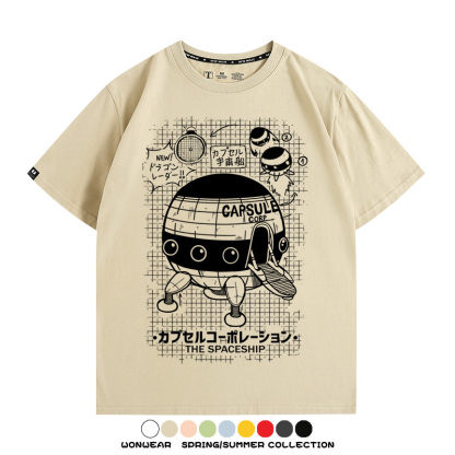 七龍珠宇宙船 親子情侶裝寬鬆短袖T