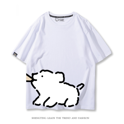 線條小狗 2024親子情侶男女同款 T恤