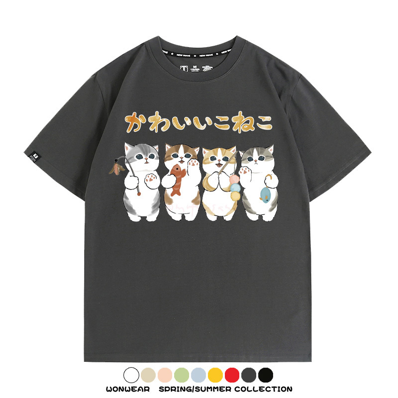 可愛貓貓鏟屎官 親子情侶裝寬鬆短袖T