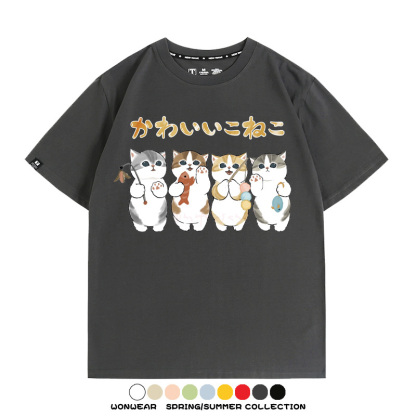 可愛貓貓鏟屎官 親子情侶裝寬鬆短袖T