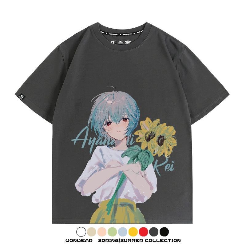 EVA綾波麗福音戰士聯名 親子情侶裝寬鬆短袖T