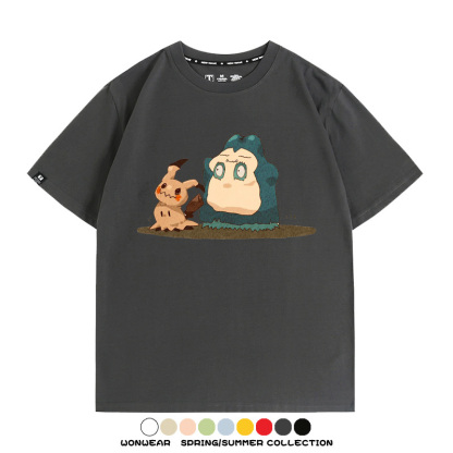 精靈寶可夢小卡比獸任天堂遊戲周邊情侶短袖T恤純棉上衣寬鬆百搭