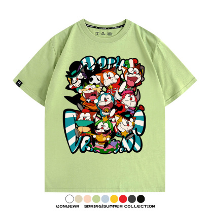 哆啦A夢動漫周邊聯名 親子情侶裝寬鬆短袖T