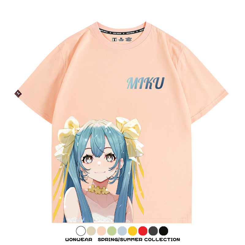 初音未來二次元聯名 親子情侶裝寬鬆短袖T