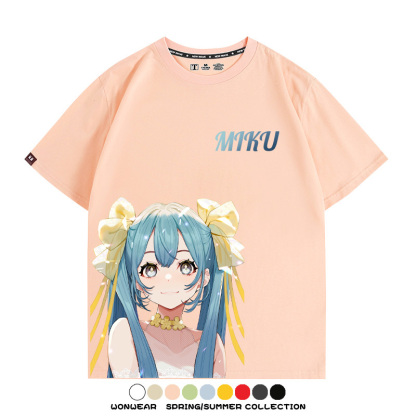 初音未來二次元聯名 親子情侶裝寬鬆短袖T