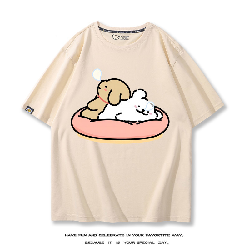 線條小狗 2024親子情侶男女同款 T恤