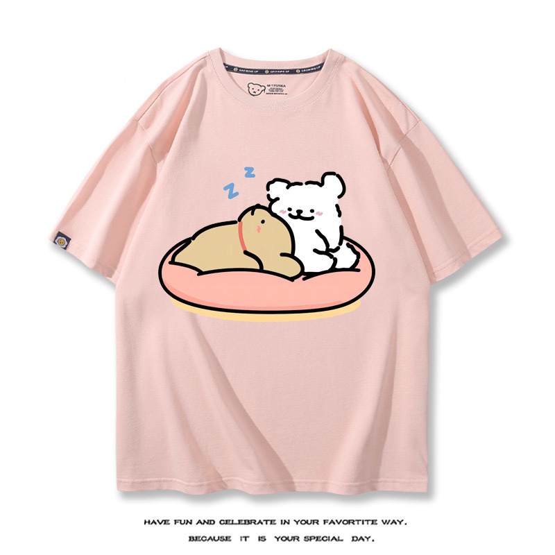 線條小狗 2024親子情侶男女同款 T恤