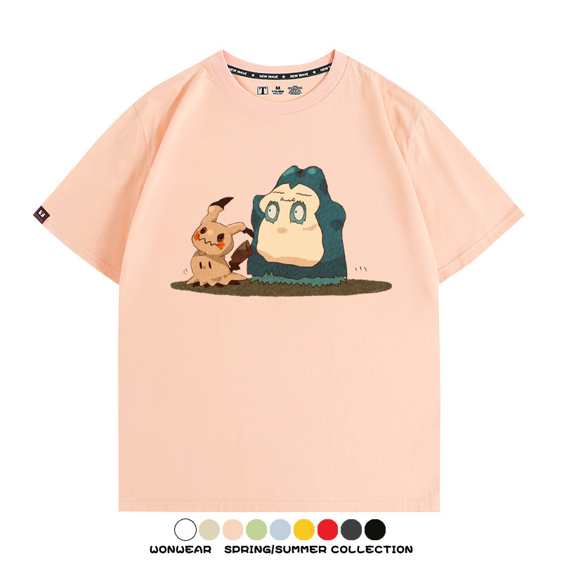 精靈寶可夢小卡比獸任天堂遊戲周邊情侶短袖T恤純棉上衣寬鬆百搭