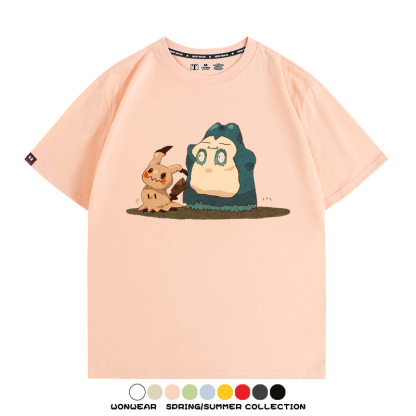 精靈寶可夢小卡比獸任天堂遊戲周邊情侶短袖T恤純棉上衣寬鬆百搭