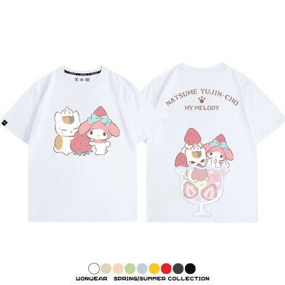夏目友人帳聯名三麗鷗 親子情侶寬鬆短袖T