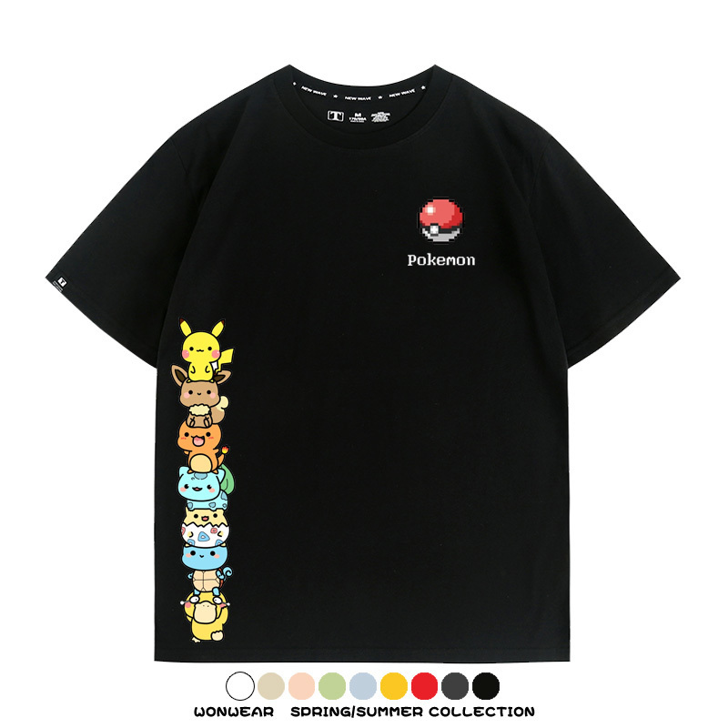 精靈寶可夢像素可愛 親子情侶裝寬鬆短袖T