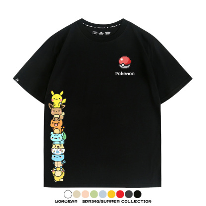 精靈寶可夢像素可愛 親子情侶裝寬鬆短袖T