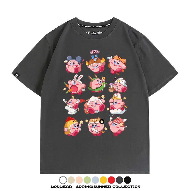 星之卡比任天堂遊戲周邊T恤十二星座生肖聯名款短袖夏季情侶上衣