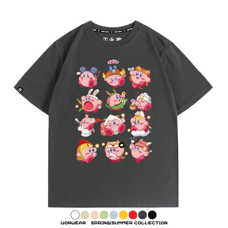 星之卡比任天堂遊戲周邊T恤十二星座生肖聯名款短袖夏季情侶上衣