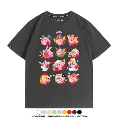 星之卡比任天堂遊戲周邊T恤十二星座生肖聯名款短袖夏季情侶上衣