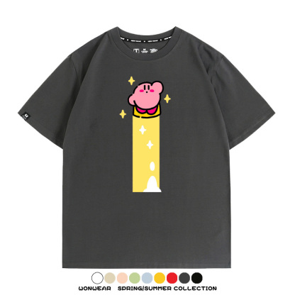 星之卡比遊戲 親子情侶裝寬鬆短袖T