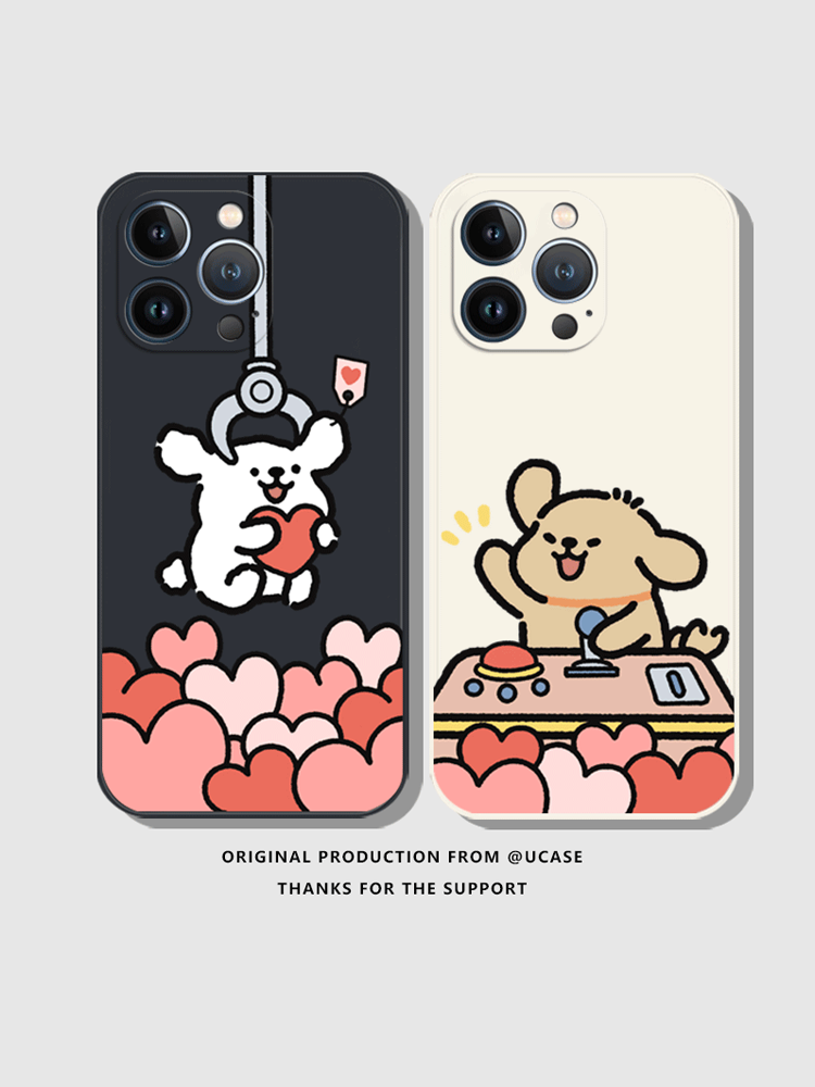 蘋果 系列線條小狗硅膠防摔軟殼