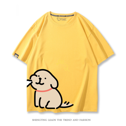 線條小狗 2024親子情侶男女同款 T恤