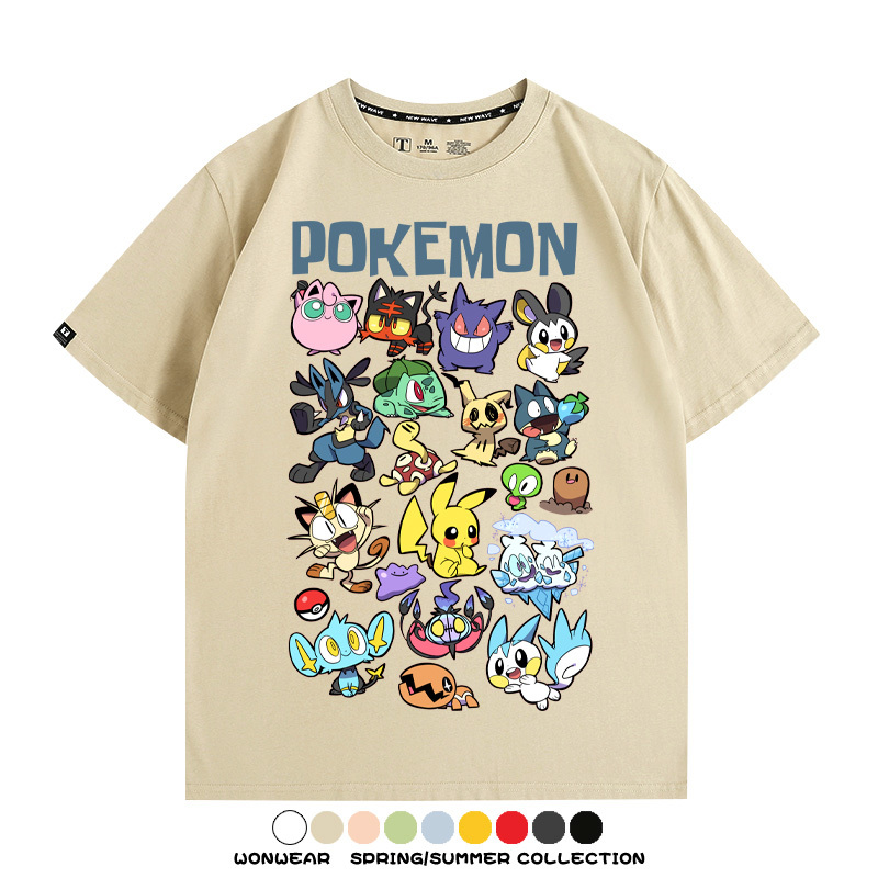 精靈寶可夢卡通Q版 親子情侶裝寬鬆短袖T