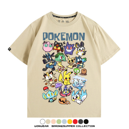 精靈寶可夢卡通Q版 親子情侶裝寬鬆短袖T
